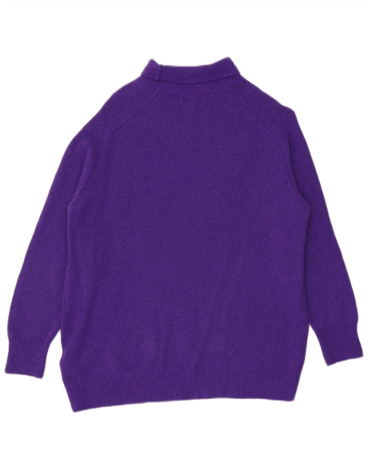 Pulover pentru femei Massimo Dutti cu gât rulat din lână violet mediu UK 14