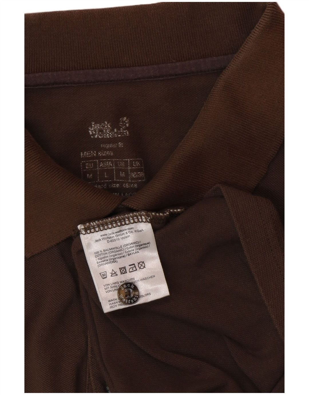 JACK WOLFSKIN Tricou polo pentru bărbați UK 36/38 Bumbac maro mediu