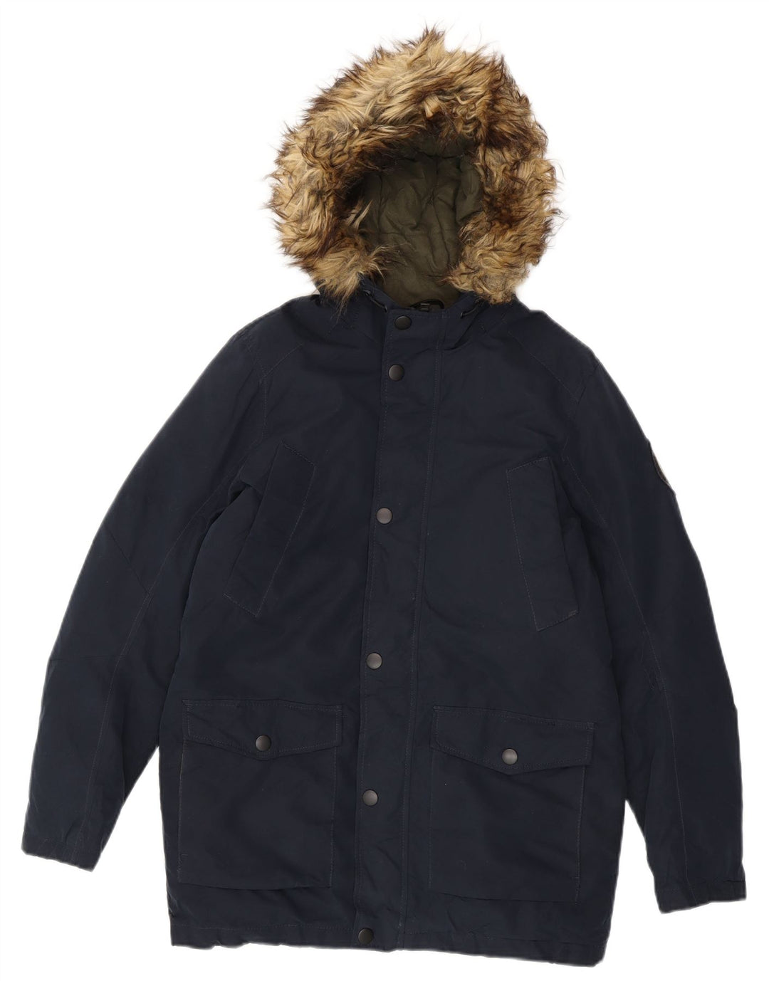 Jack & Jones Jachetă Parka cu glugă pentru băieți 13-14 ani, bleumarin