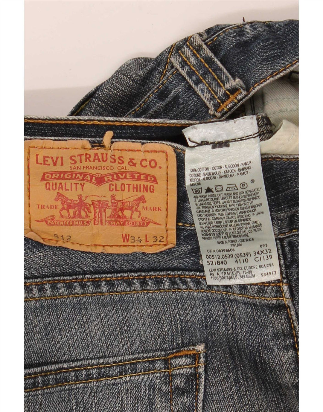 Blugi pentru bărbați Levi's 512 Bootcut W34 L32 Bumbac albastru