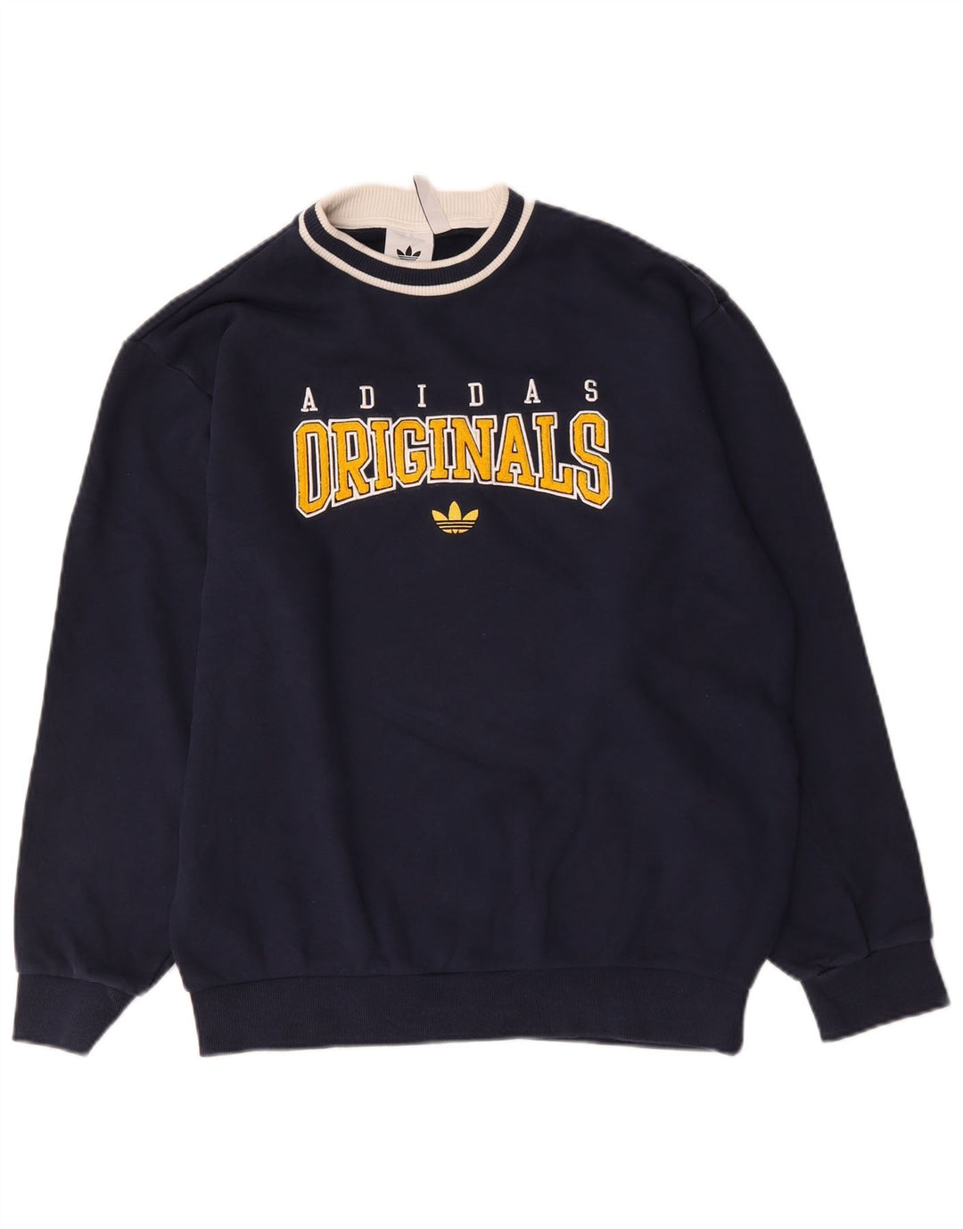 Hanorac grafic pentru bărbați Adidas Jumper mediu din bumbac bleumarin