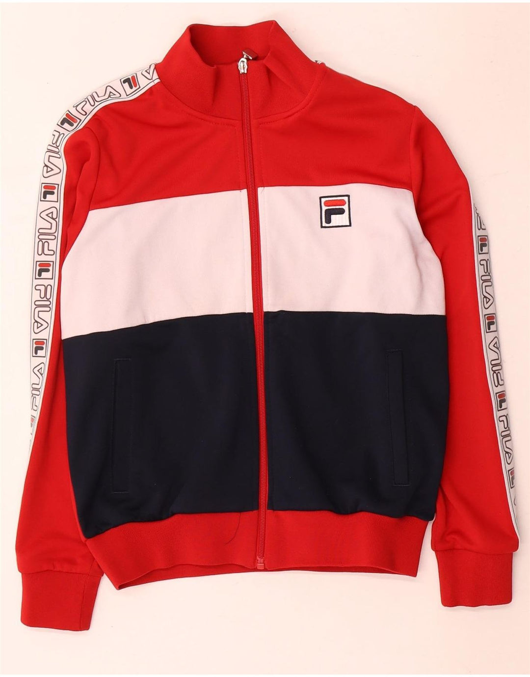Jachetă de top pentru trening cu grafic pentru femei Fila UK 14 Medium Red Colorblock