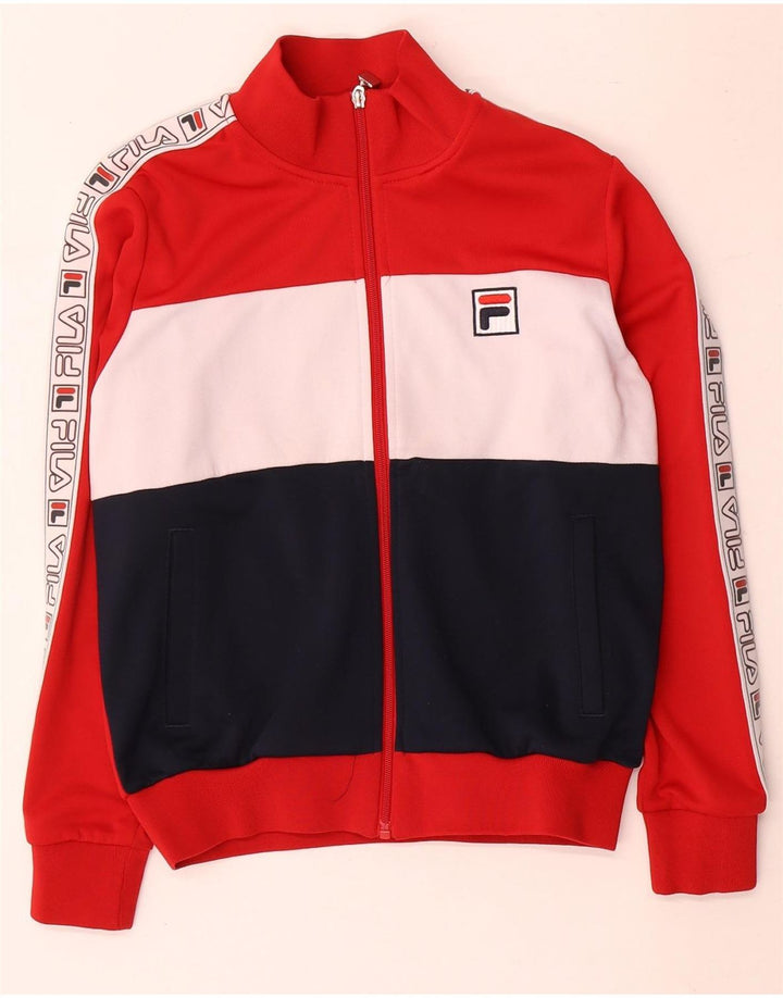 Jachetă de top pentru trening cu grafic pentru femei Fila UK 14 Medium Red Colorblock