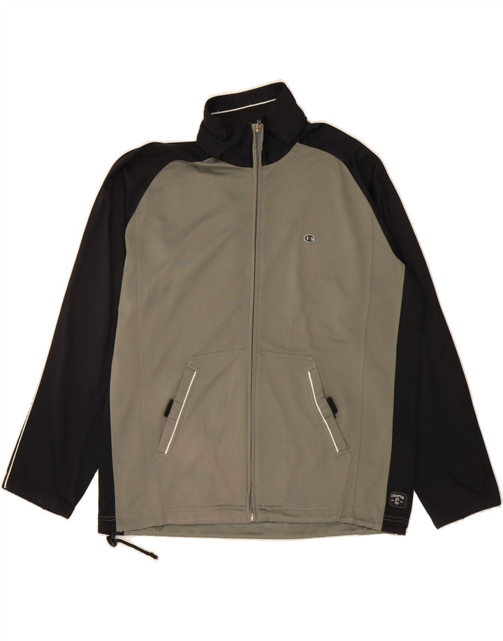 CHAMPION Mens Tracksuit Top Jacket Medium Grey Colourblock Polyester Vintage Champion and Second-Hand Champion from Messina Hembry 
