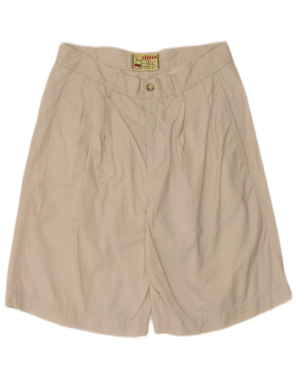 Pantaloni scurți chino vintage pentru bărbați IT 48 Medium W30 Bej Bumbac