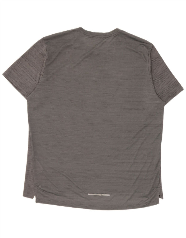 Tricou pentru bărbați Nike Dri Fit Top mare, gri, poliester cu dungi