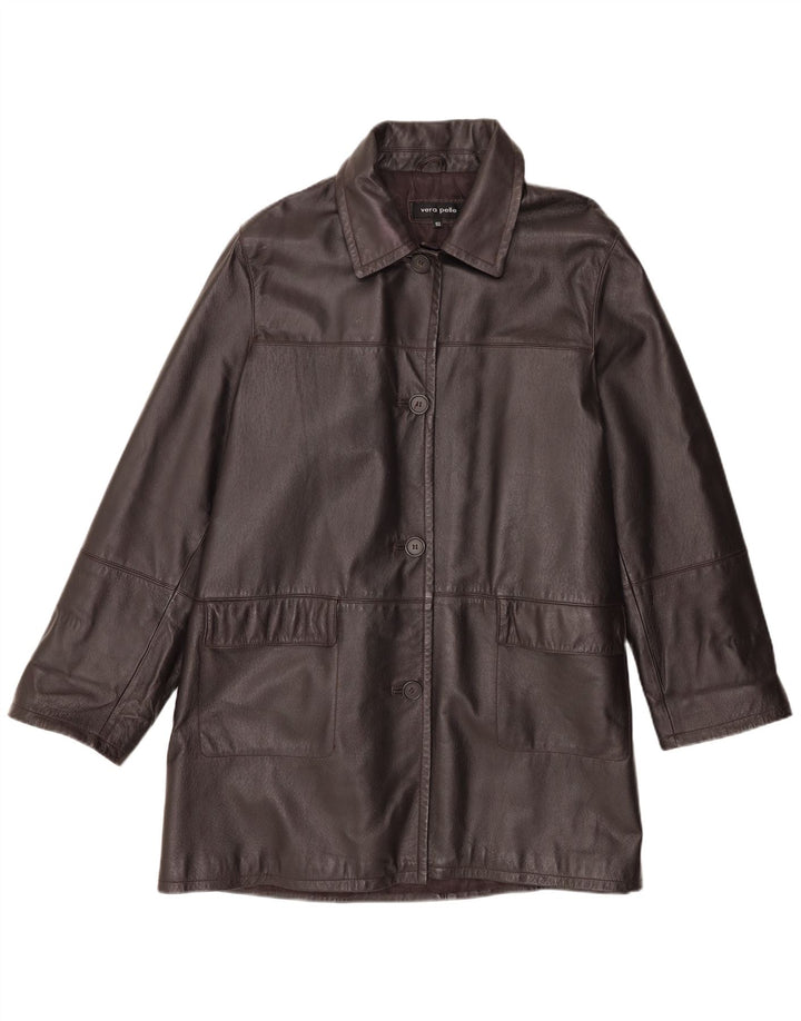 Palton din piele vintage pentru femei IT 50 XL din piele maro