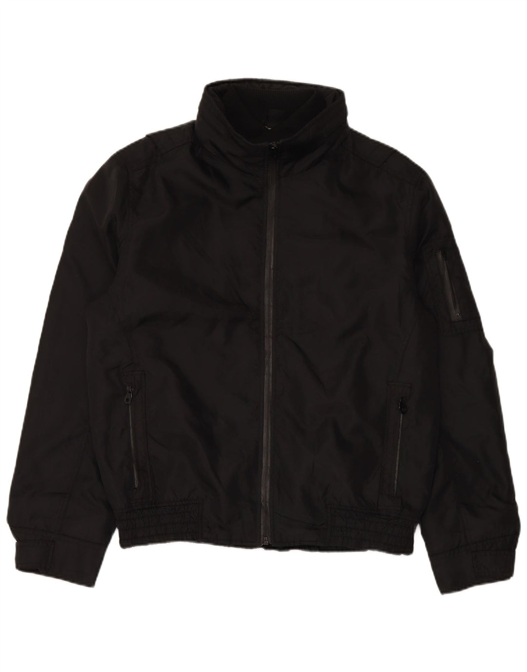Bomber pentru bărbați cu glugă ZARA UK 40, mare, negru, nailon