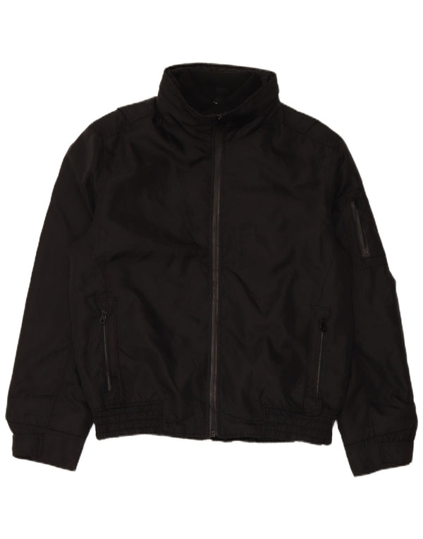 Bomber pentru bărbați cu glugă ZARA UK 40, mare, negru, nailon