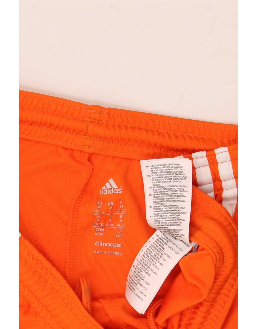 Pantaloni scurți sport Climacool Adidas pentru femei Marea Britanie 12/14 Poliester portocaliu mediu