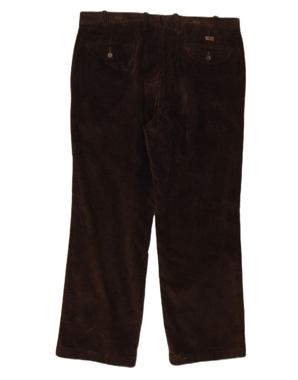 Marks & Spencer Pantaloni drepti pentru bărbați din velur, W38 L29, bumbac maro