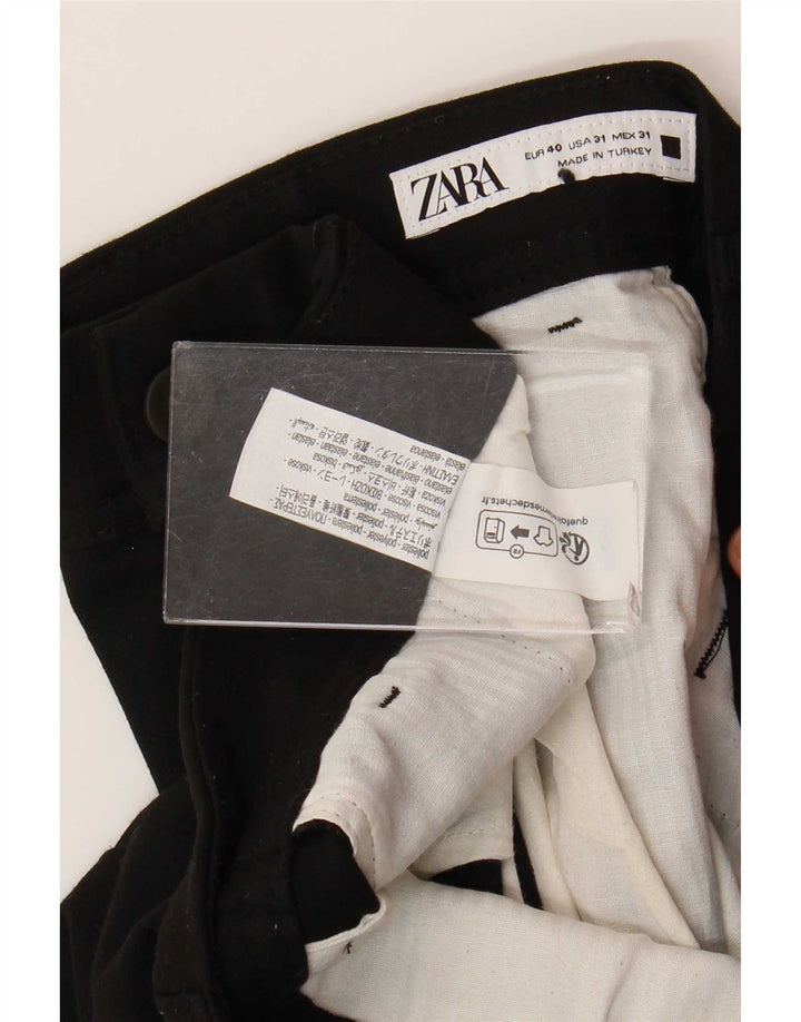 Pantaloni chino slim pentru bărbați Zara EU 40 Mediu L31 L29 Poliester negru