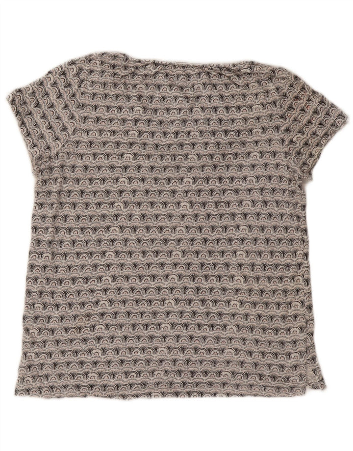 FAT FACE Tricou grafic supradimensionat pentru femei Top UK 10 Small Gri Geometric