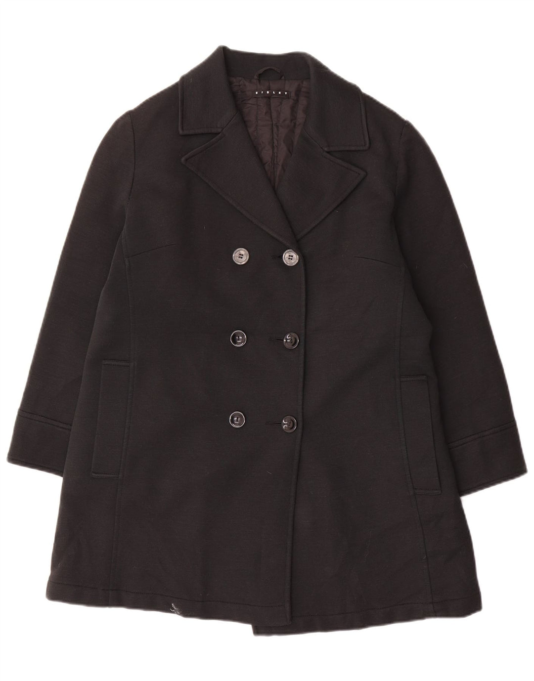 Palton dublu pentru femei Sisley UK 14 Medium Black