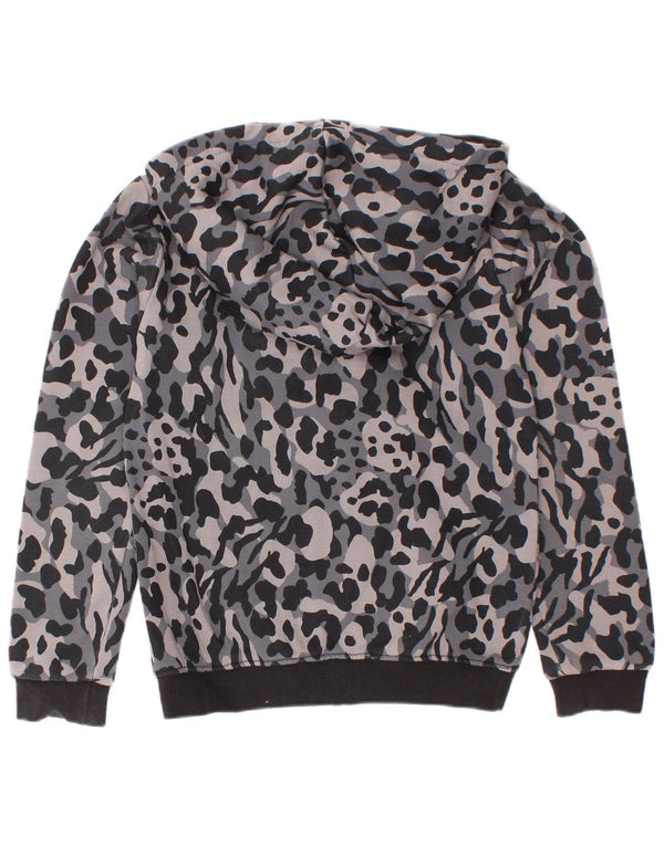 Pulover Puma pentru fete, cu fermoar, 7-8 ani, bumbac camuflaj gri