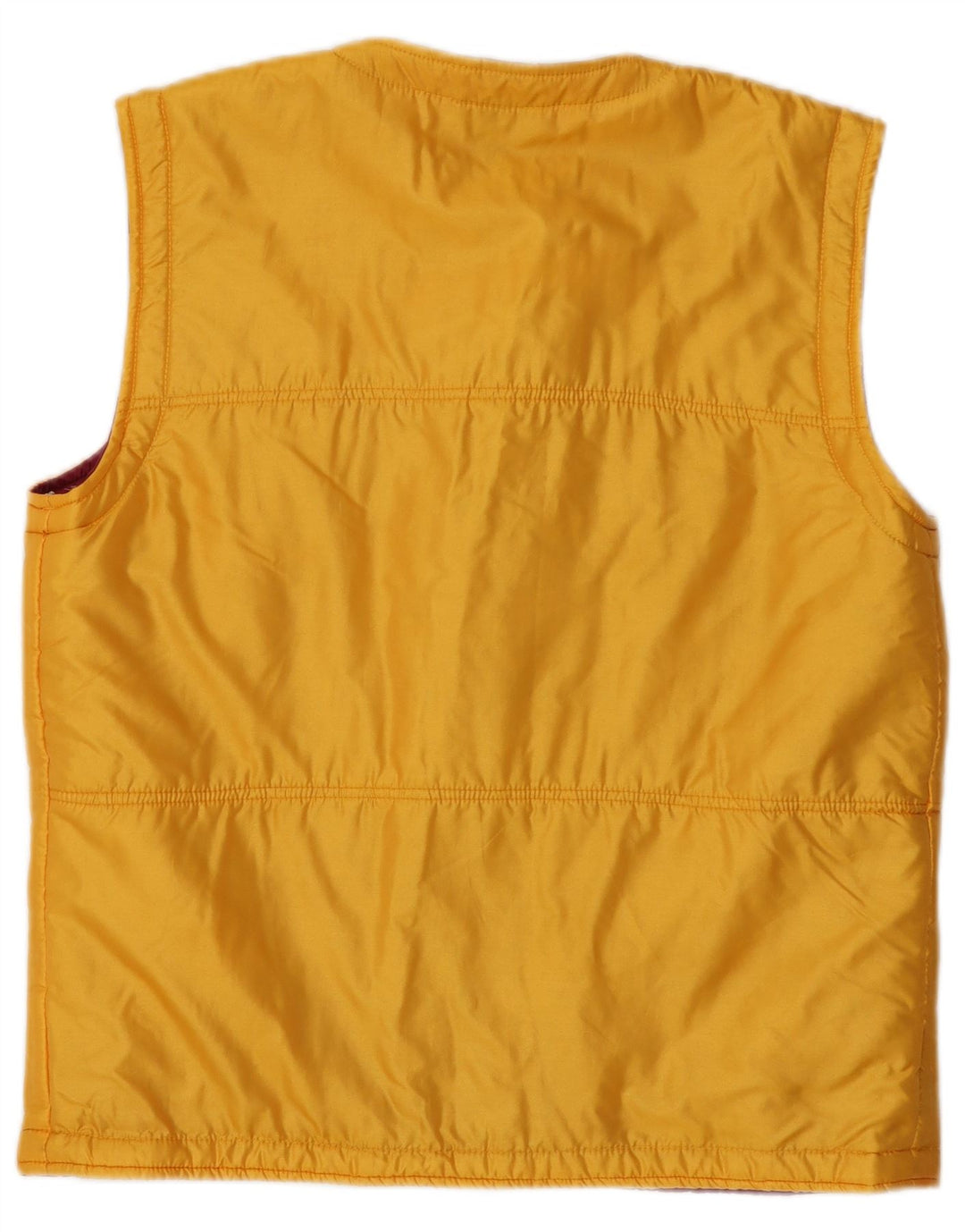 Gilet vintage pentru femei IT 46, mare, galben, floral, din poliamidă