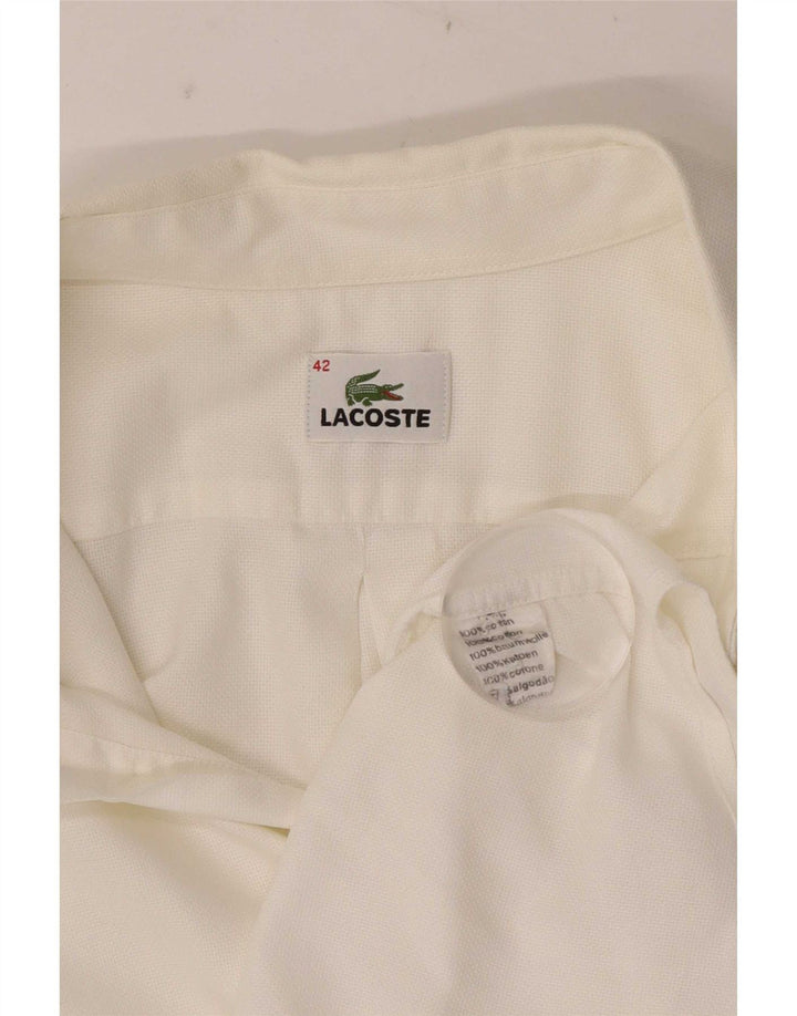 Cămașă cu mânecă scurtă pentru bărbați Lacoste Mărimea 42 Bumbac alb mare