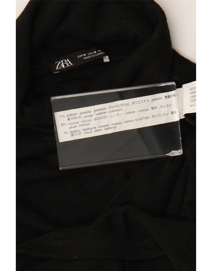 Rochie cu pulover cu gât rulat Zara pentru femei UK 12 Poliester mediu negru