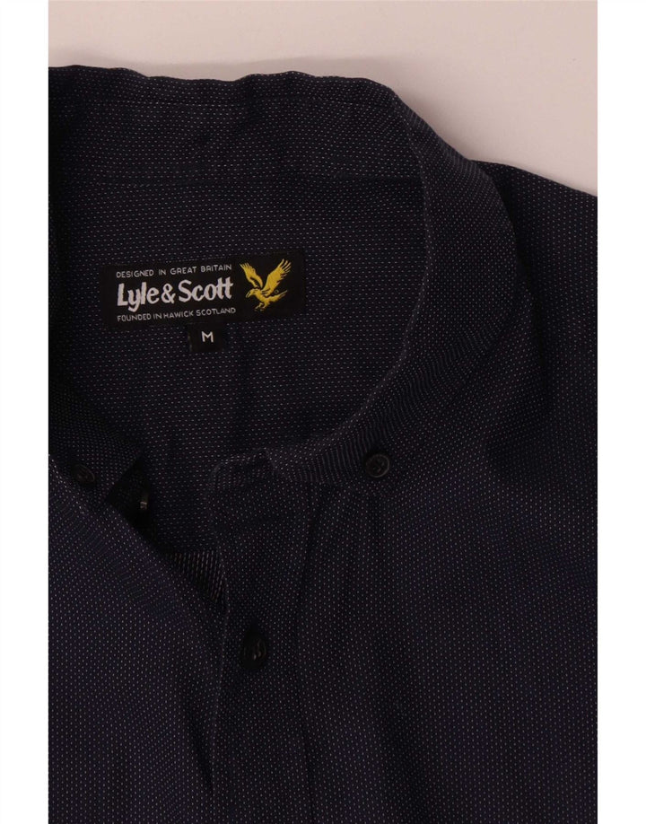 Cămașă pentru bărbați Lyle & Scott, bumbac cu pete, albastru marin mediu