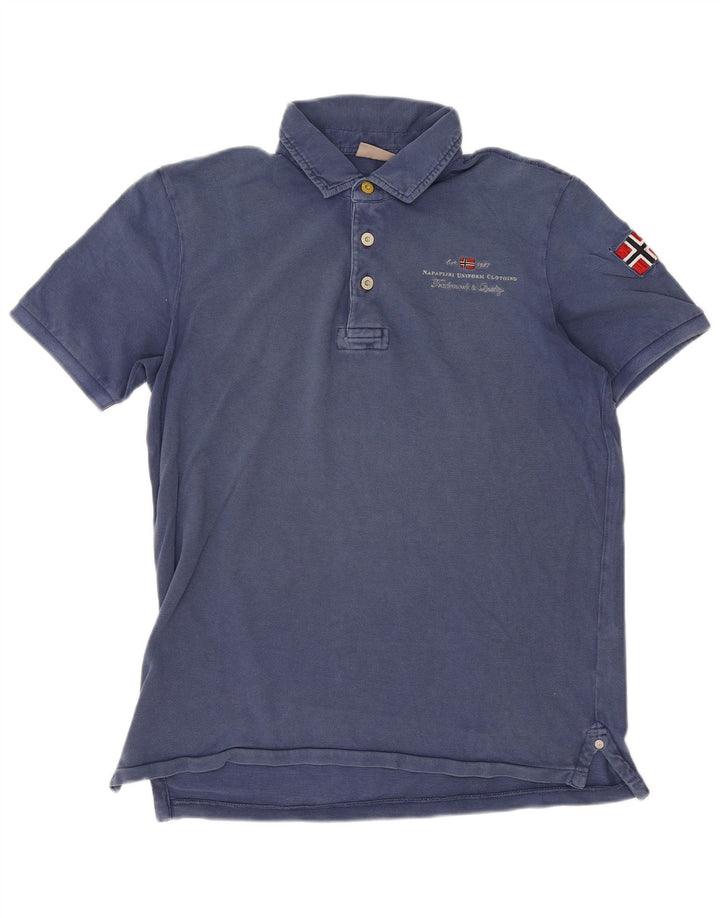 Tricou polo Napapijri pentru bărbați, bumbac, albastru bleumarin