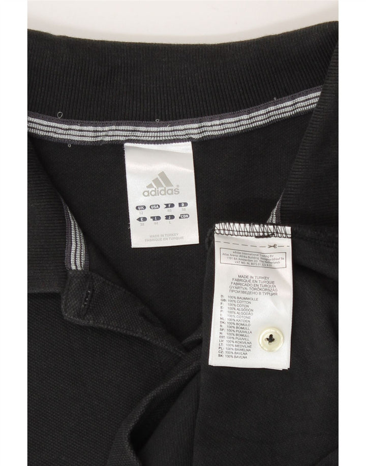 Tricou polo Adidas pentru femei UK 12, bumbac mediu negru