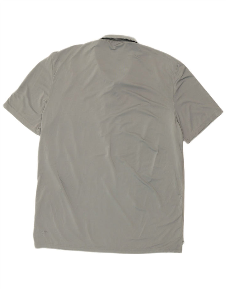 Tricou polo cu grafic PUMA pentru băieți 13-14 ani, gri cu dungi