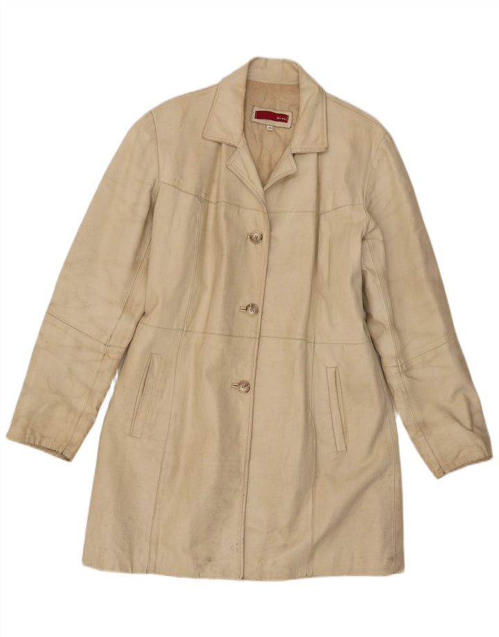 Palton din piele vintage pentru femei IT 46 mare bej