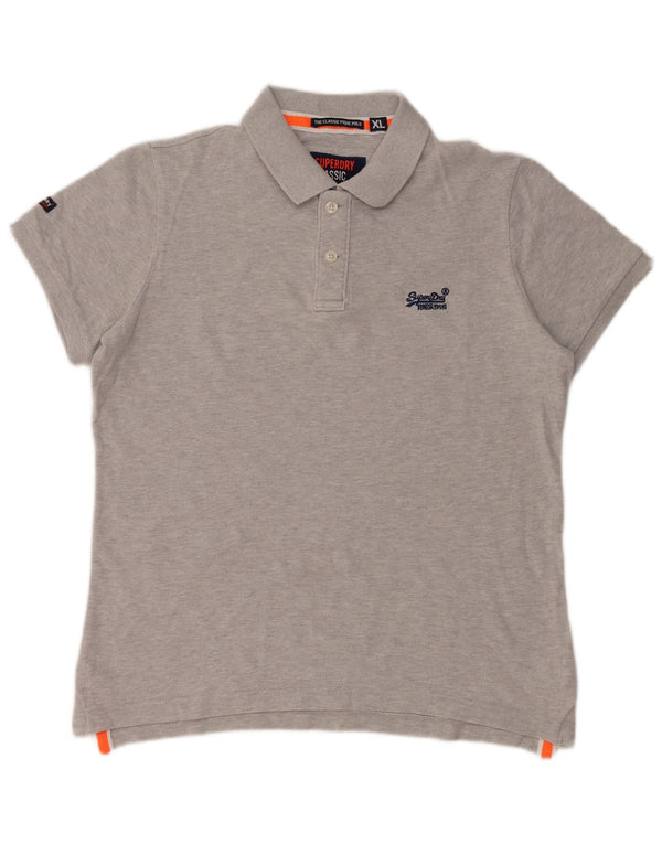 Tricou polo clasic pentru bărbați Superdry XL, bumbac gri
