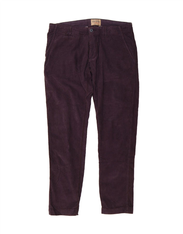 ZARA Mens Slim Corduroy Trousers W36 L32 Purple Vintage Zara and Second-Hand Zara from Messina Hembry 