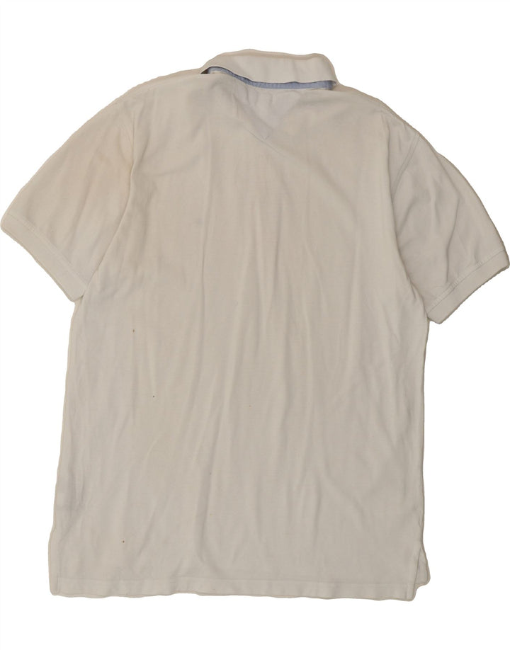 TOMMY HILFIGER Mens Polo Shirt Large White Cotton Vintage Tommy Hilfiger and Second-Hand Tommy Hilfiger from Messina Hembry 