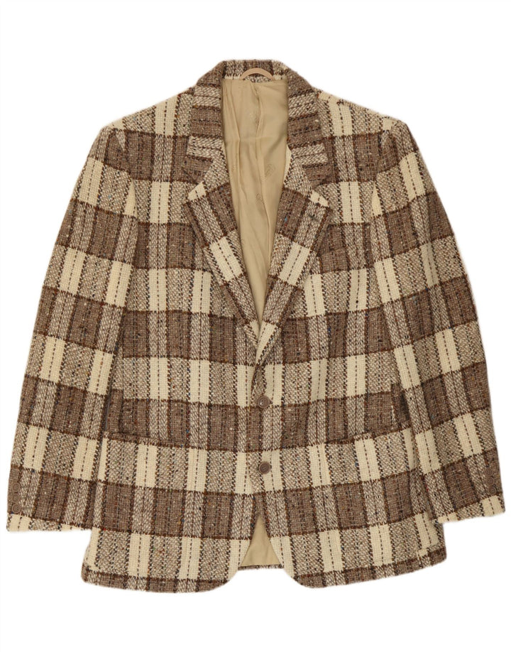 Jachetă Blazer Bărbați Cacharel cu 2 nasturi IT 52 XL Bej Lână Check