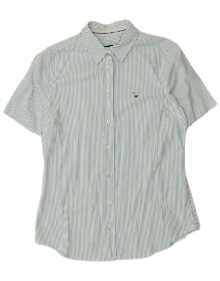 Cămașă cu mânecă scurtă pentru femei GANT UK 12, bumbac cu dungi albastre medii