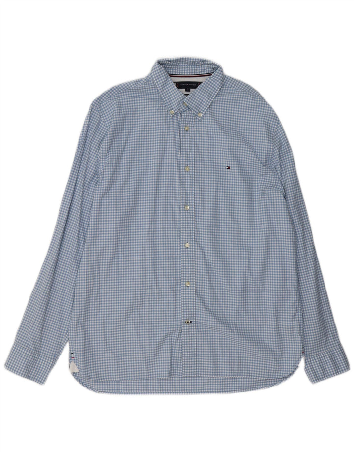 Cămașă pentru bărbați TOMMY HILFIGER, XL, bumbac cu carouri albastre