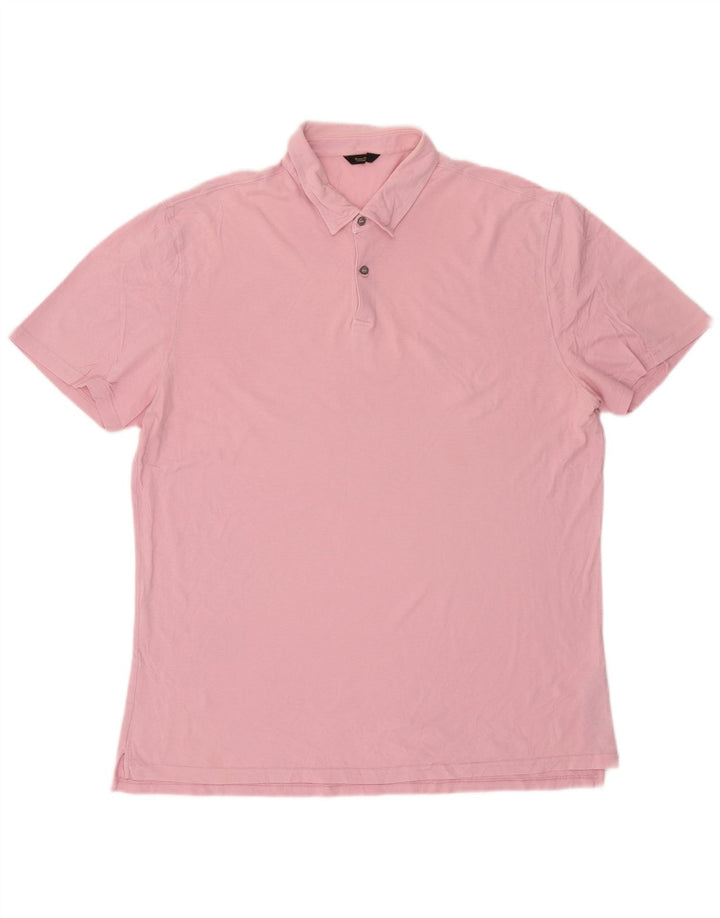 Tricou polo Massimo Dutti pentru bărbați, bumbac roz 2XL