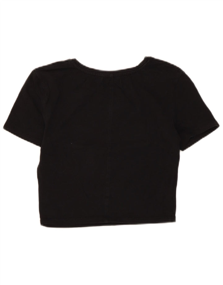 Tricou Crop pentru femei Zara UK 8 Small Negru