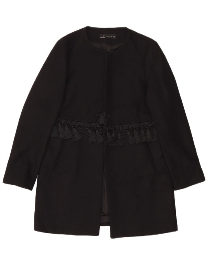 Pardesiu deschis pentru femei Zara UK 16 mare lână neagră