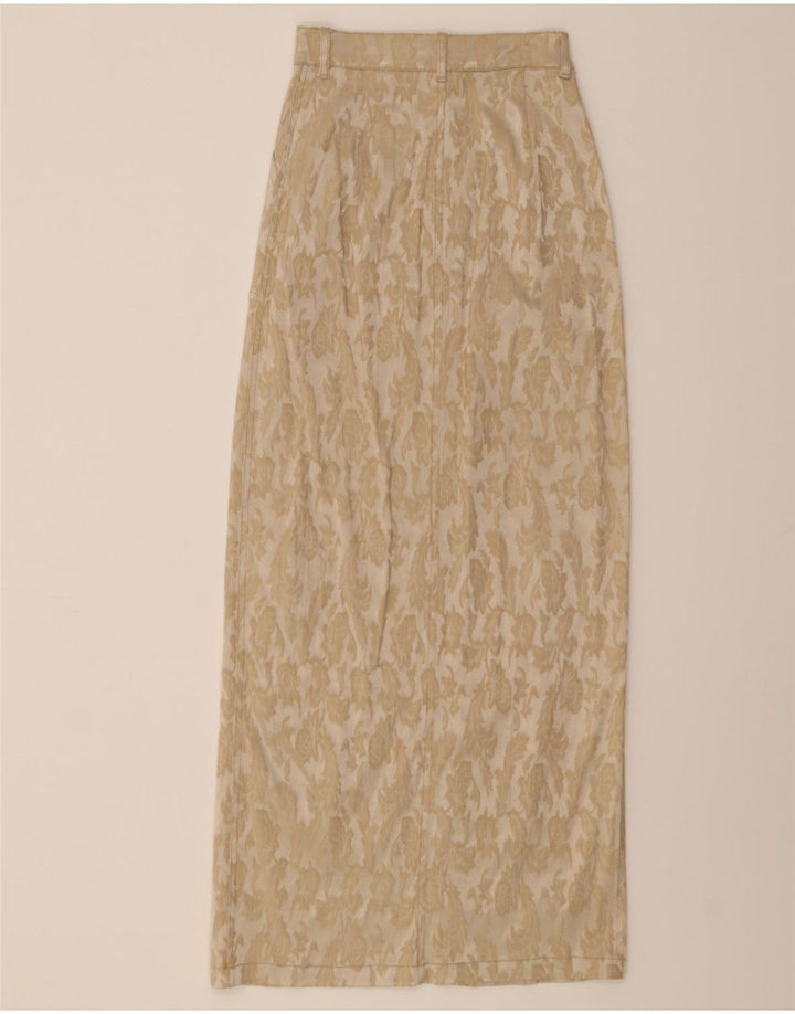 KRIZIA Womens Maxi Skirt W28 Medium Beige Floral Acetate Vintage Krizia and Second-Hand Krizia from Messina Hembry 