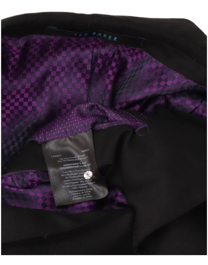 Sacou Ted Baker pentru bărbați cu 2 nasturi, UK 40, lână neagră mare