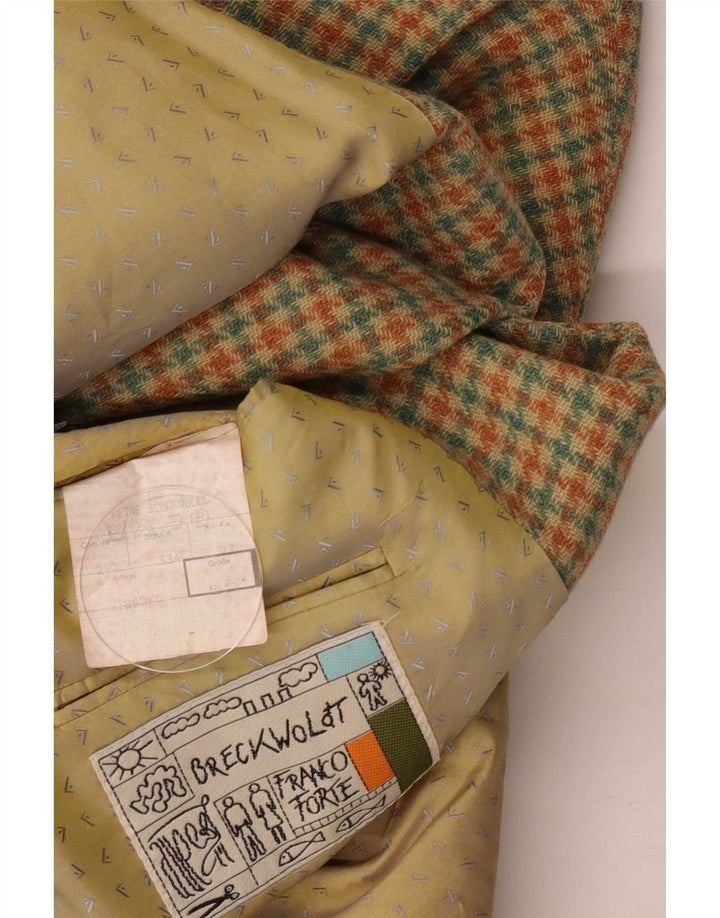 Jachetă vintage pentru bărbați cu 2 nasturi IT 52 XL Lână verde cu picior de gală