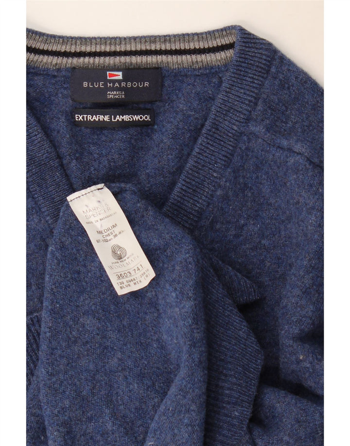 Pulover pentru femei Marks & Spencer cu decolteu în V UK 14 Medium Bleumarin