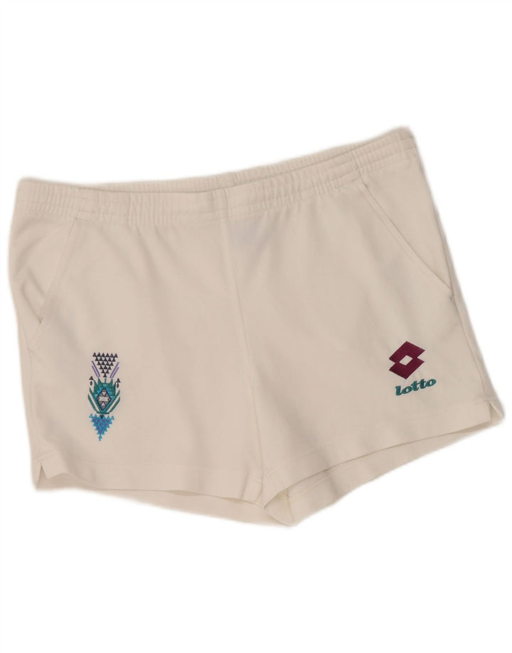 Pantaloni scurți sport grafic Lotto pentru bărbați, mari, alb, din poliester