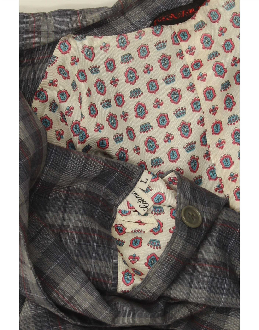 Jachetă vintage pentru bărbați, cu 2 nasturi, UK 40, mare, gri din bumbac