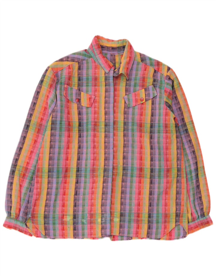 Cămașă VINTAGE pentru femei UK 18 XL, cu dungi multicolore