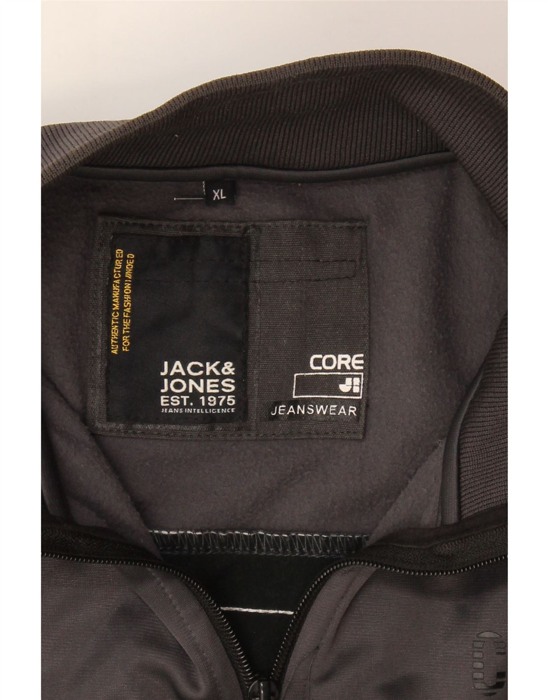 JACK & JONES Mens Graphic Tracksuit Top Jacket XL Grey Colourblock Vintage Jack & Jones and Second-Hand Jack & Jones from Messina Hembry 