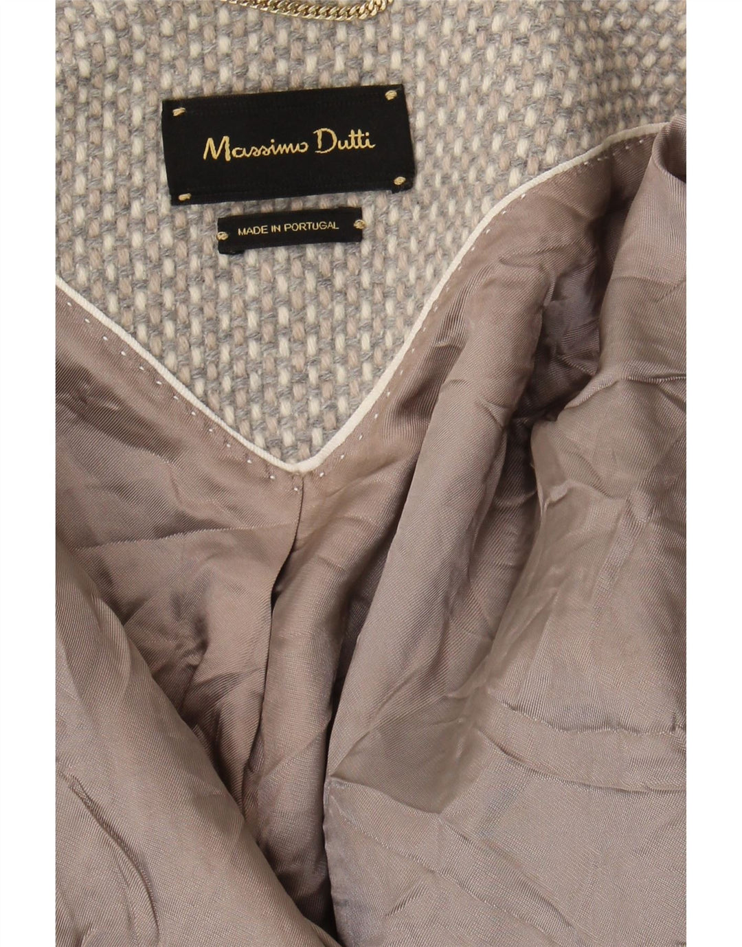 MASSIMO DUTTI Womens Overcoat UK 10 Small Grey Spotted Wool Vintage Massimo Dutti and Second-Hand Massimo Dutti from Messina Hembry 