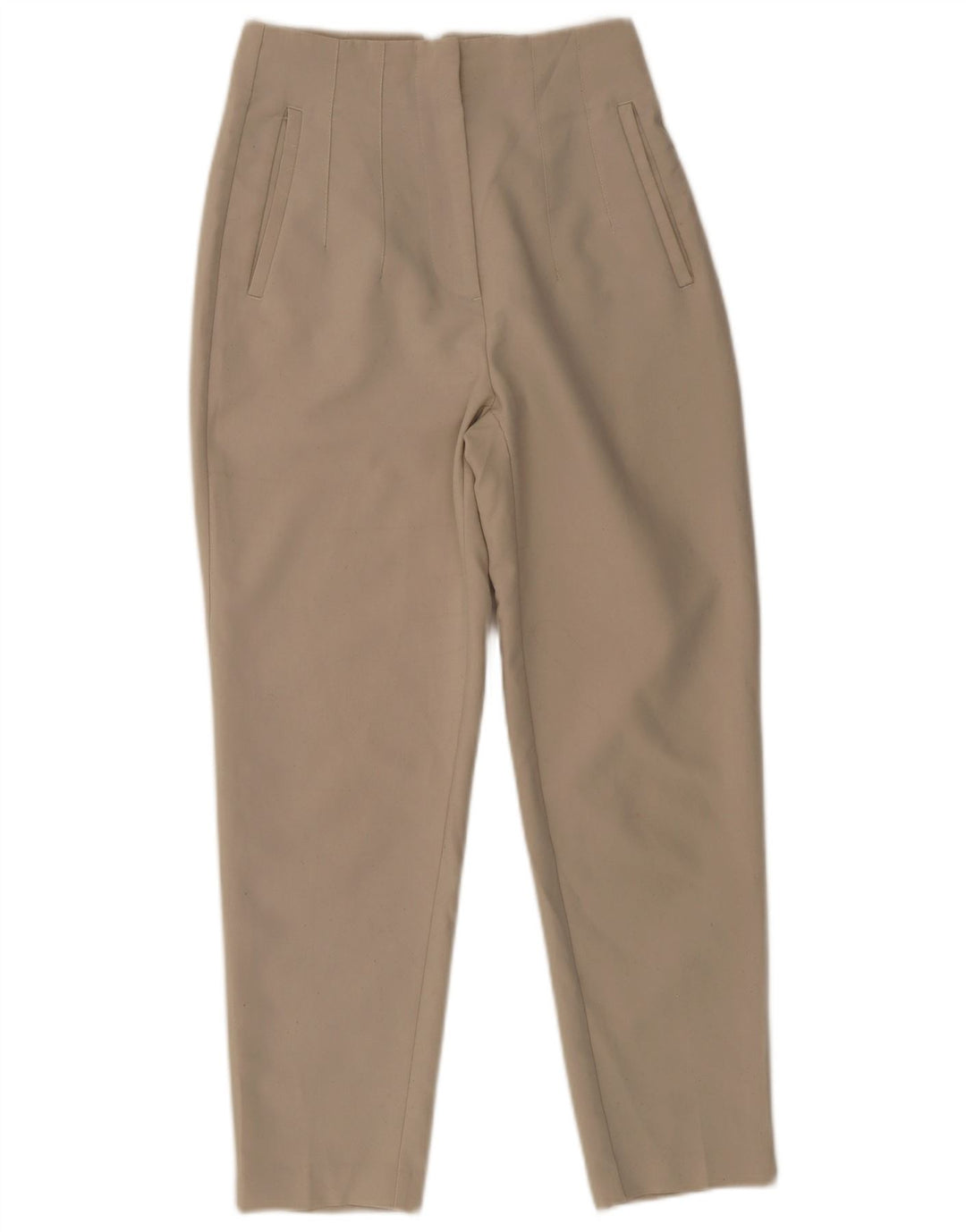 Pantaloni de costum conici pentru femei Zara Mici L26 L27 Poliester bej
