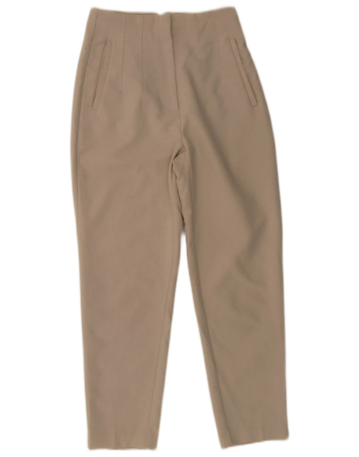 Pantaloni de costum conici pentru femei Zara Mici L26 L27 Poliester bej