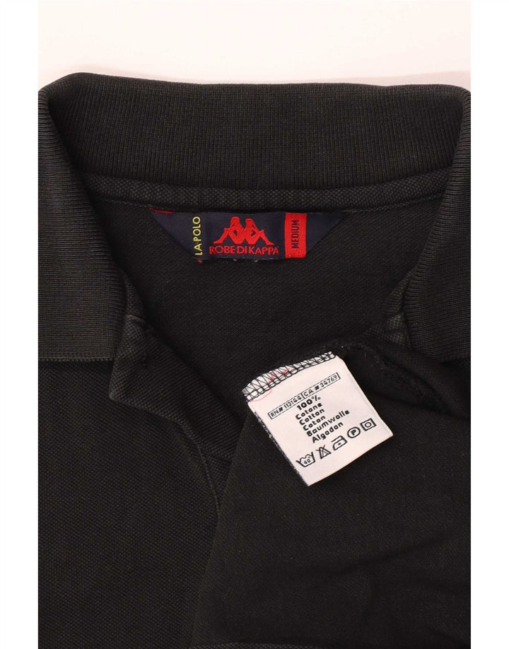 Cămașă polo pentru bărbați Kappa, bumbac mediu negru