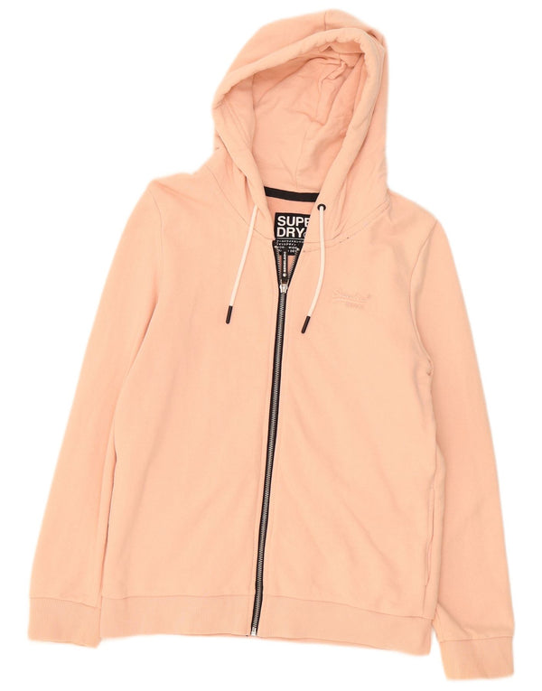 Pulover Superdry pentru femei cu fermoar, UK 10, bumbac roz mic