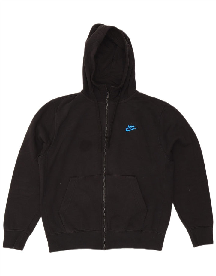 Pulover Nike pentru bărbați, cu fermoar, bumbac mediu negru